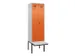 locker met bank,voor scheiding van kleding,HxBxD 2120x600x815mm,2vak