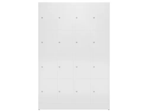 Lockerkast 1800x1185x500mm 4x4 vakken cilinderslot, sokkel, RAL9003