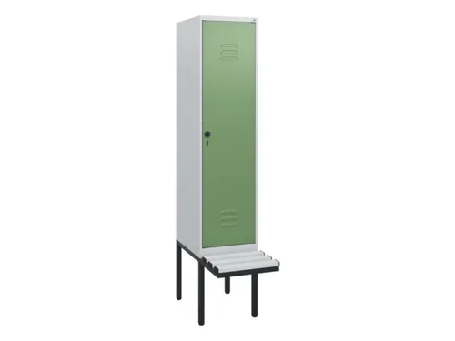 locker met bank,HxBxD 1950x400x815mm,1vak,vak B 400mm,draaigrendel