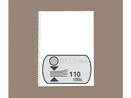 Draadrug GBC 12.5mm 34-rings A4 zilver 100stuks
