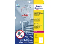 Bedrukbaar antimicrobiëel etiket Zweckform 210x148mm, transp. 20 etik