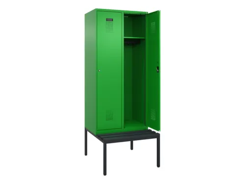 locker met bank,HxBxD 2120x800x815mm,2vak,vak B 400mm,cilinderslot