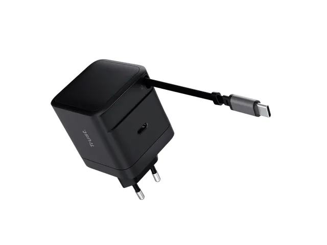Trust Maxo Intrekbare USB-C-PD-oplader van 65W Zwart
