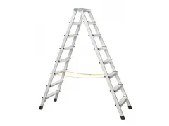 staande trap NL beide zijden 2x8treden aluminium gegroefd balk L 2 17m