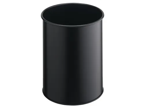 Prullenbak Metaal Rond 15 Liter Zwart