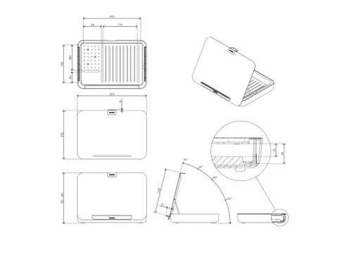 Laptopstandaard Addit Bento Toolbox 900 Wit