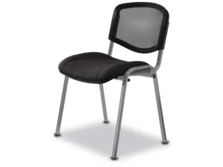 Buisstalen Stoelen Zitting Zwart Stof Netrug Zitting BxD 475x415mm - 1