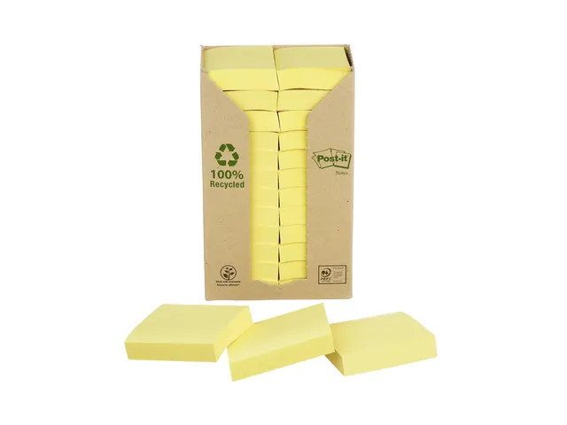Memoblok 3M Post-it 653 38x51mm recycled geel