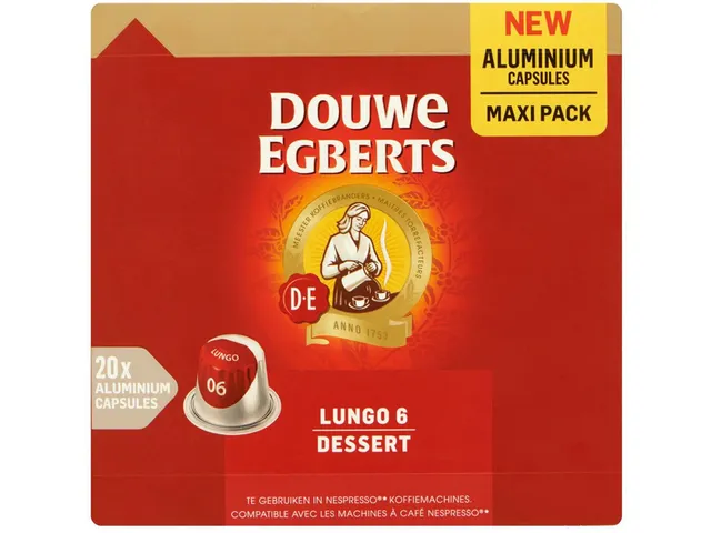 Koffiecups Douwe Egberts Lungo dessert 20 stuks