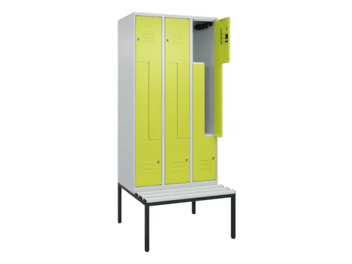 Z-garderobekast,HxBxD 2120x900x815mm,6vak,vak B 300mm,cil.-slot