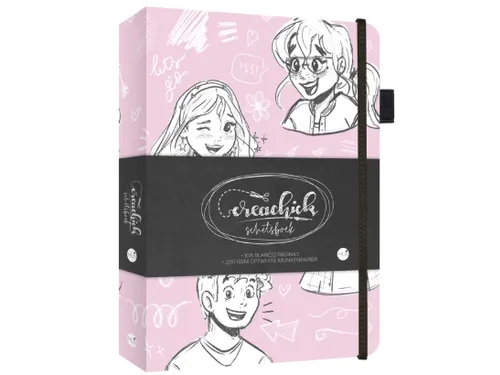 Schetsboek CreaChick Pink 108 pagina's Hardcover