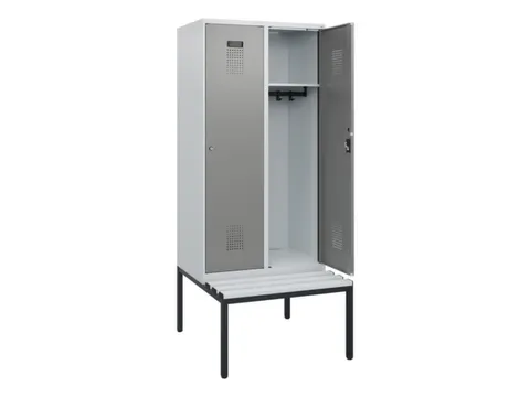 locker met bank,HxBxD 1950x800x815mm,2vak,vak B 400mm,cilinderslot