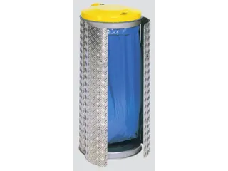 Afvalverzamelaar 120 Liter Rvs/Aluminium Traanplaat Deksel Ral1023 - 1
