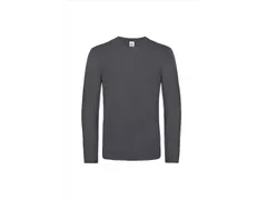B&C #E190 T-shirt met lange mouwen, antraciet, maat S, per stuk