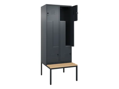 Z-garderobekast,HxBxD 2120x800x815mm,4vak,vak B 400mm,draaigrendel
