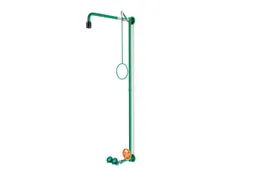 plens-/oogdouche,m. 2sproeikoppen vast,RVS/messing,groen,wandmontage