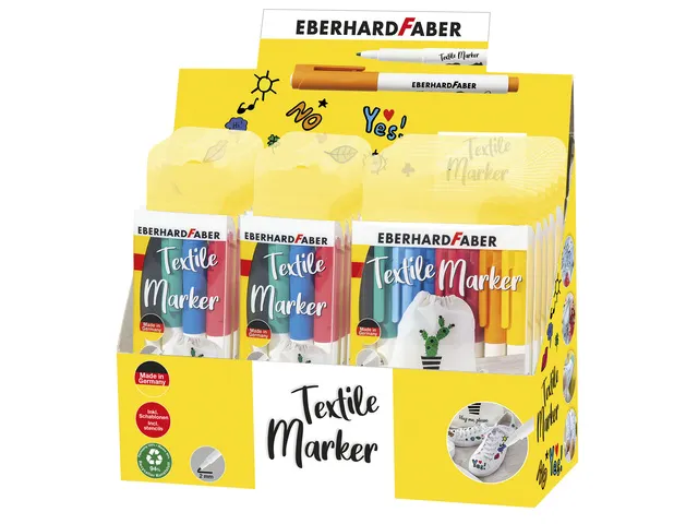 Marqueur pour textile Eberhard Faber Présentoir 15 pièces