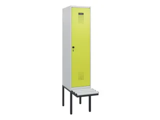 locker met bank,HxBxD 1950x400x815mm,1vak,vak B 400mm,draaigrendel - 2