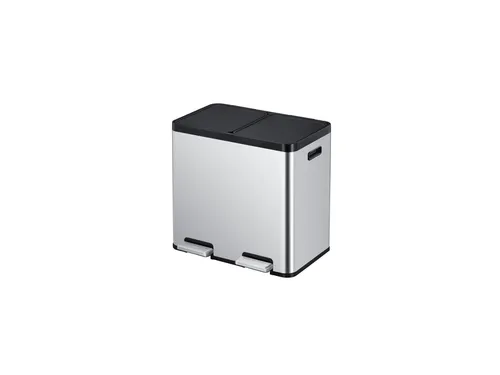 Afvalbak EKO Essential Recycler pedaalemmer 2x22 liter RVS