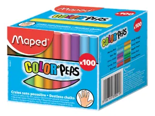 Schoolbordkrijt Maped Color'Peps doos à 100 stuks assorti - 1