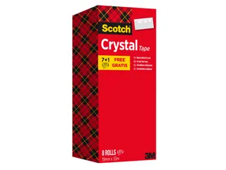 Plakband Scotch Crystal 600 19mmx33m transparant 7+1 gratis - 3