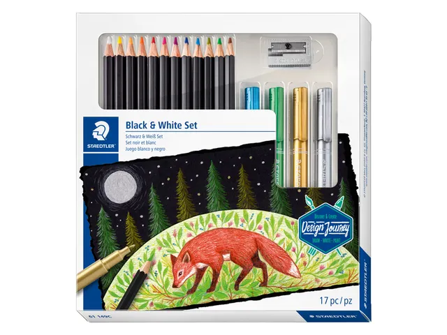 Kleurpotlood Staedtler 149C Design Journey Black & White 17-delig