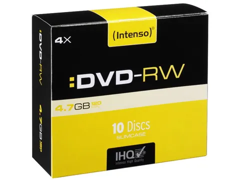 Intenso DVD-RW 4,7GB Slim Case 10 Stuks