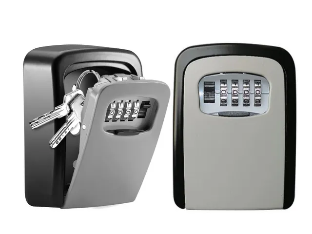 Sleutelkluis met combinatieslot 11.9 x 8.5 x 3.6cm Zwart Grijs