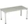Bureau 4-Poot Hxbxd 680-800X1600X800Mm Ronde Buis Lichtgrijs