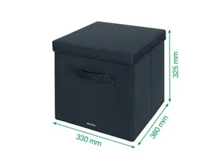 Leitz Stoffen opbergdoos met deksel Grijs 38x33x32,5cm 2 stuks - 4
