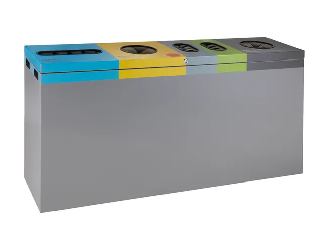 Afvalscheidingsunit Five-chamber Grijs 3x 70 liter en 2x 30 liter