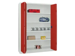 Vouwdeurkast 1950x1500x400mm 4legborden Verzinkt Ral7035 Front Ral3000