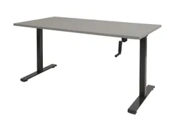 Dextro Slinger Bureau T-poot Zit-sta 160x80 Licht Grijs 25mm Zwart