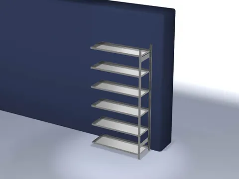 Inhaakstelling Aanbouwveld 2500x1300x500mm Vaklast 200kg 6legborden