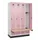 locker met bank,HxBxD 1950x1200x815mm,4vak,vak B 300mm,draaigrendel