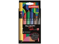Viltstift STABILO Pen 68 Max Arty assorti etui à 6 stuks