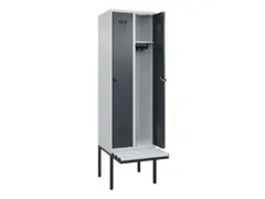 locker met bank,HxBxD 2120x600x815mm,2vak,vak B 300mm,draaigrendel
