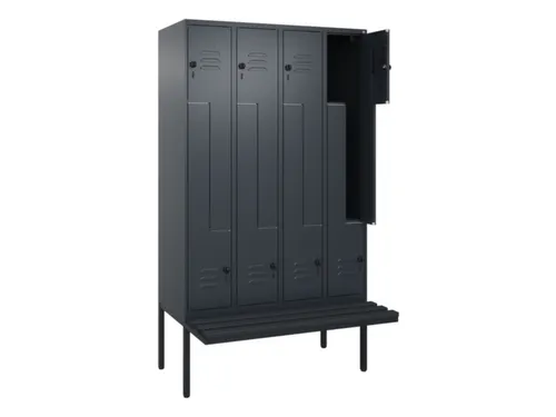 Z-garderobekast,HxBxD 2120x1200x815mm,8vak,vak B 300mm,draaigrendel