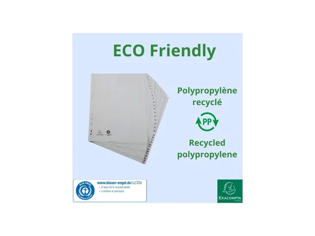 Bedrukte Tabbladen A4+ Grijs Polypropyleen 31-delig 1-31 23-Gaats