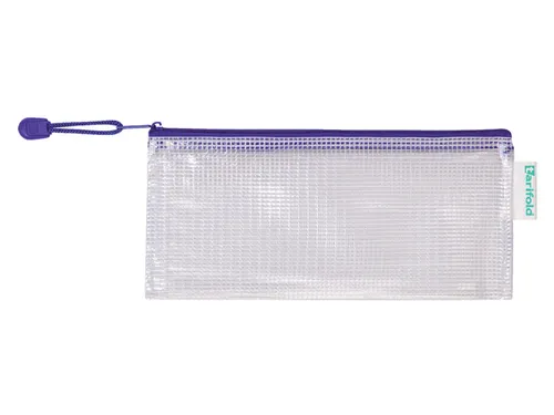 Opbergtas Tarifold met rits 250x115mm PVC blauw
