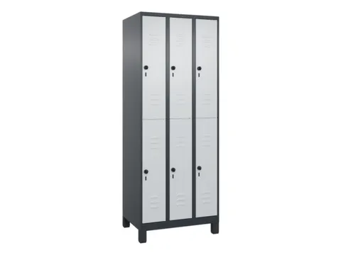 dubbeldekse locker,HxBxD 1950x750x500mm,3x2vak.,vak B 250mm