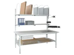 complete paktafel,HxBxD 700-950x2000x900mm,blad lichtgrijs