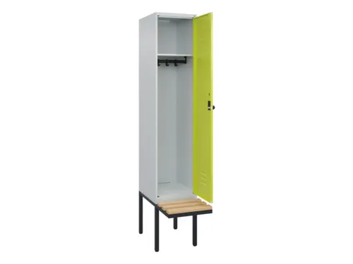 locker met bank,HxBxD 2120x400x815mm,1vak,vak B 400mm,draaigrendel