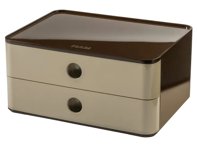 Smart-box Han Allison met 2 lades licht bruin, stapelbaar