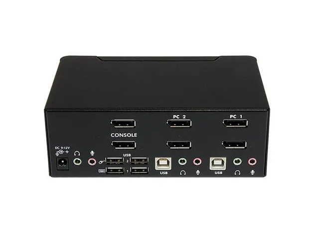 2-poorts Dubbele Displayport Usb Kvm-switch Audio En Usb 2.0-hub