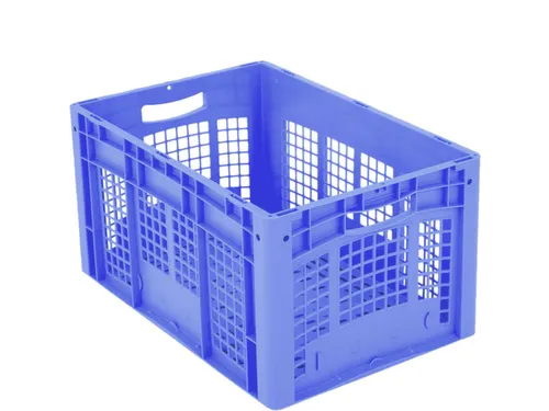 Euronorm Stapelkrat Pp 320x600x400mm Wanden/Bodem Opengewerkt Blauw