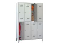 Dubbeldekse lockerkast HxBxD 1850x1600x500mm RAL7035 front RAL5010