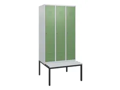 locker met bank,HxBxD 1950x900x815mm,3vak,vak B 300mm,cil.-slot