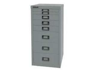 kantoor-ladekast HxBxD 590x279x380mm 8 laden romp zilverkleurig staal - 4