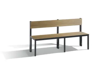 omkleedbank,HxLxD 796x1500x407mm,HPL eiken-sereno,frame staal RAL7021 - 2